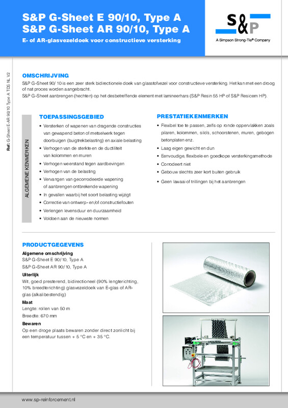 Productblad S&P G-Sheet E/AR 90/10 Type A (TDS)