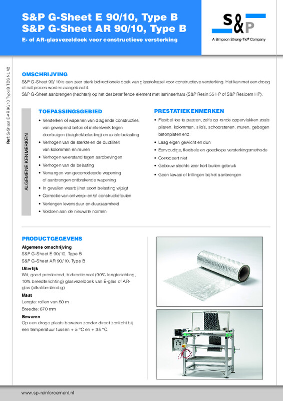 Productblad S&P G-Sheet E/AR 90/10 Type B (TDS)